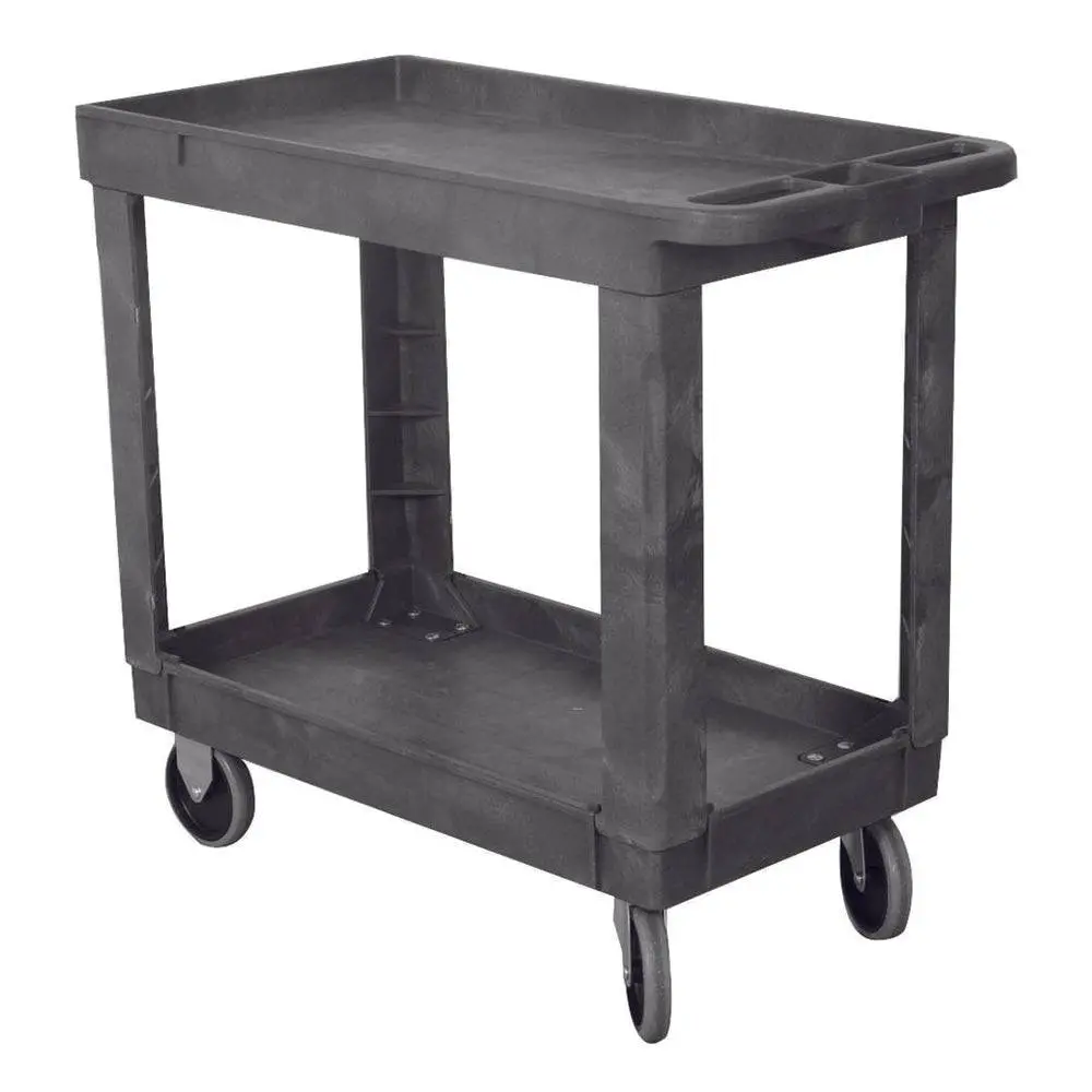 Wesco Economy Narrow Aisle Plastic Service Cart - 330 Lbs Capacity 1
