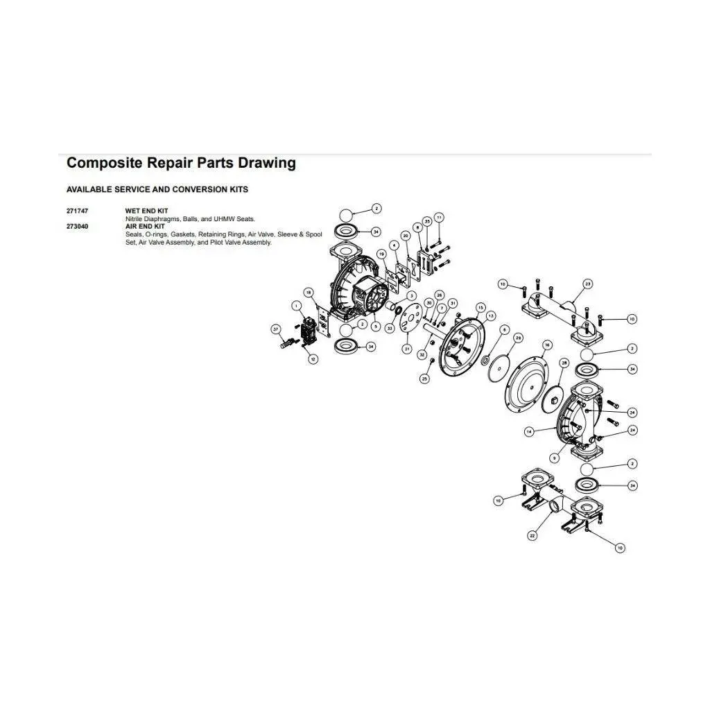 Buna Wet-End Kit For Diaphragm Pump Model 85621 1
