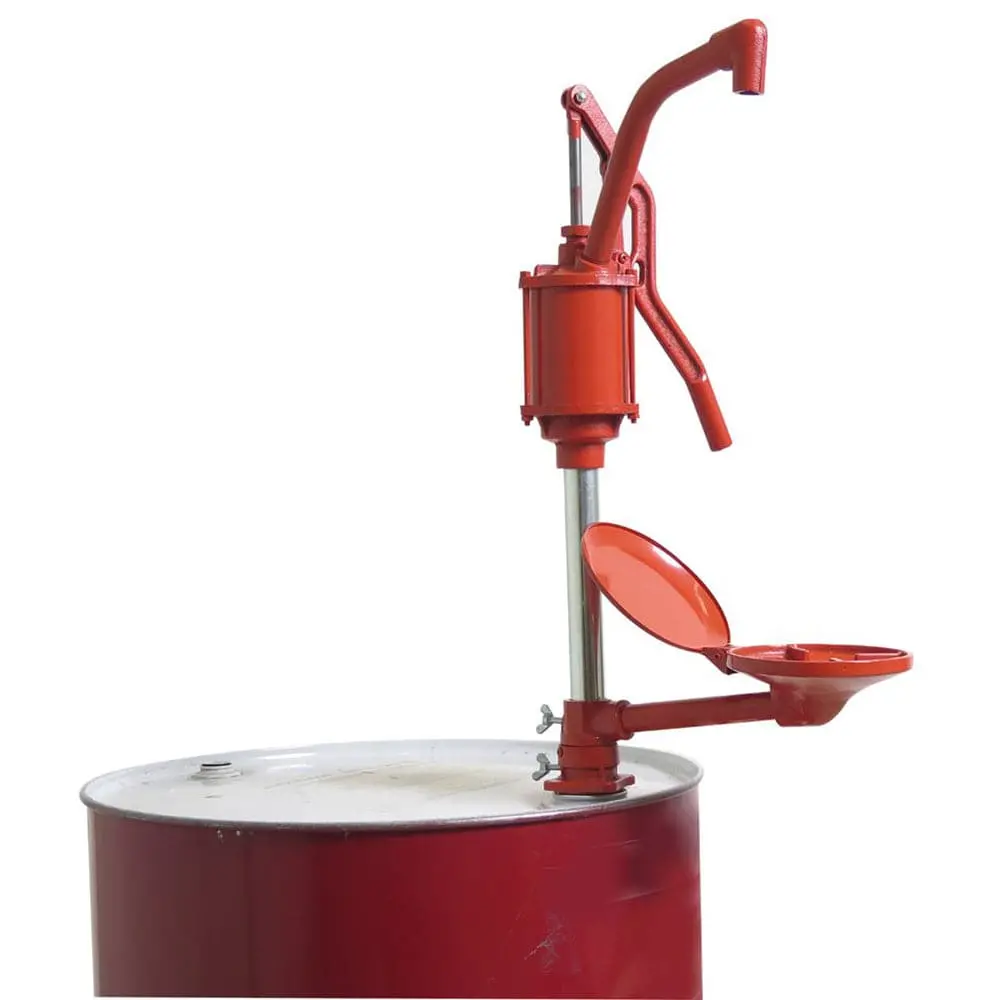 Wesco Lever Pump With Drip Pan - Cast Iron And Steel Construction 1