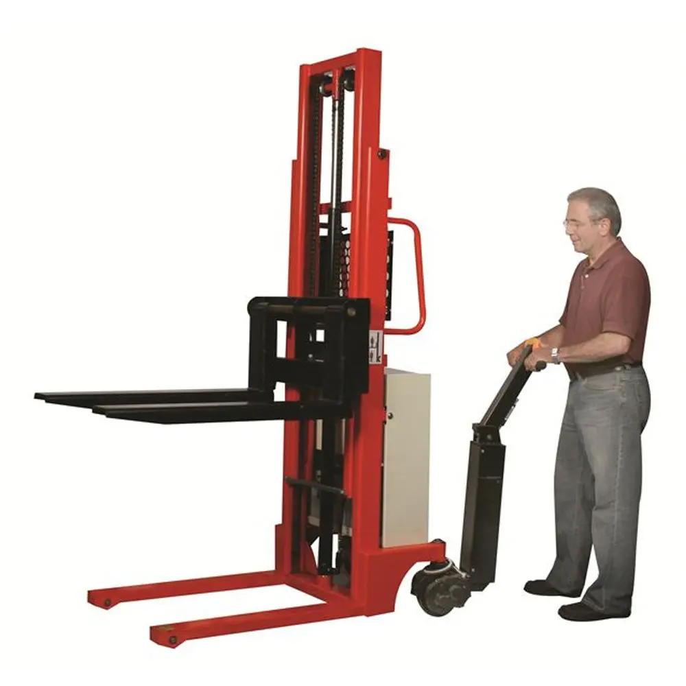 Power Drive Stacker With 5" X 35.25" Adjustable Forks, 2200 Lb Capacity 1