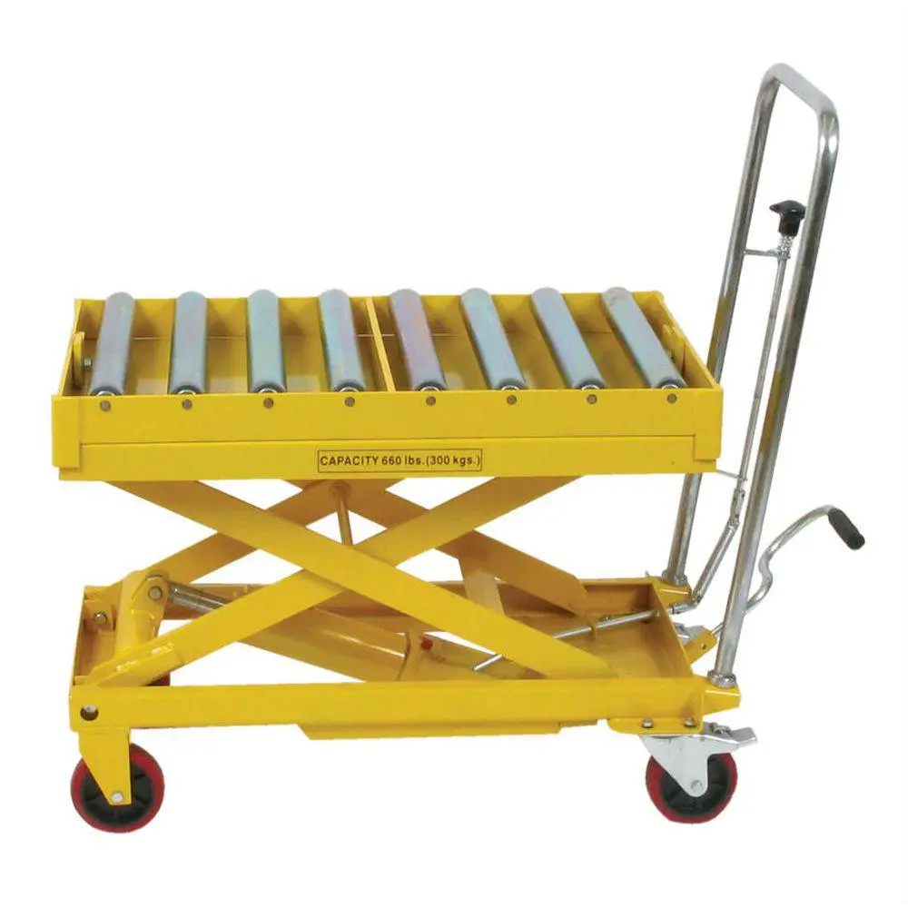 Wesco Scissors Table With Roller Top - 660 Lbs Capacity 1