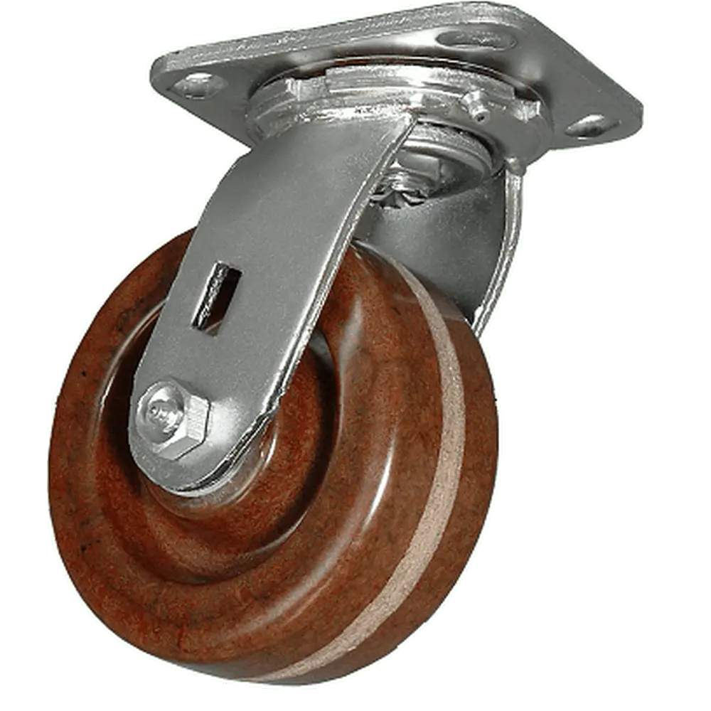 8" X 2" High Temp. Phenolic Wheel Swivel Caster - 1100 Lbs. Capacity 1