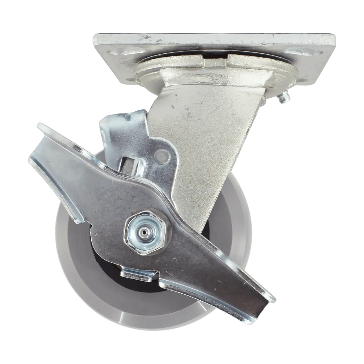 4" X 2" Ergolastomer Wheel Swivel Caster, Top Lock Brake, 1000 Lb Cap. 1
