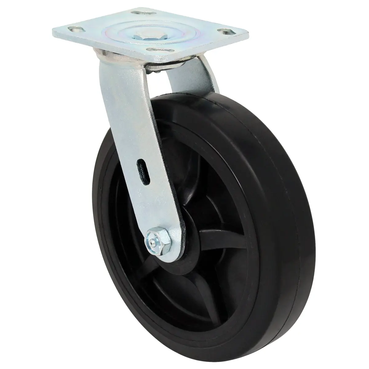 8" X 2" Rubber On Nylon Swivel Caster (Precision Bearing) - 600 Lbs. Cap. 1