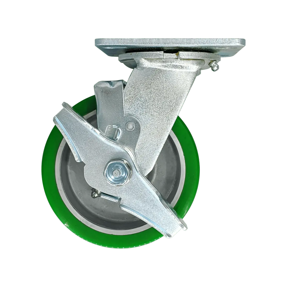 5" X 2" Polyon Aluminum Wheel Swivel Caster W/Top Lock Brake - 900 Lbs. Capacity 1