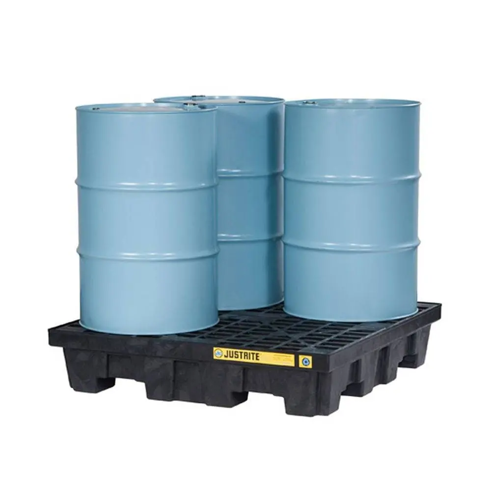 Ecopolyblend Spill Control Pallet, 4 Drum Sq., Recycled Polyethylene 1