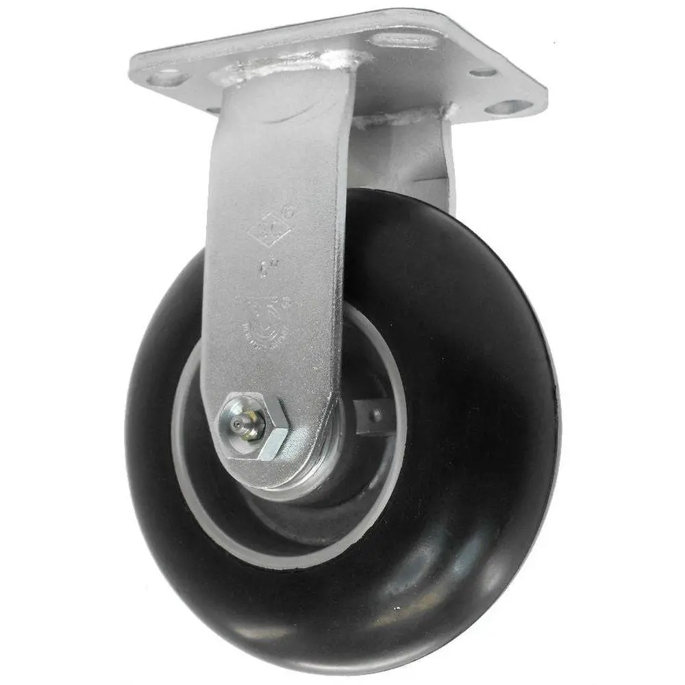 6" X 2" Dura Cushion Wheel Rigid Caster (Black) - 350 Lbs. Capacity 1