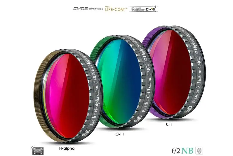 Baader 6.5Nm F/2 Highspeed Filter Set – Cmos-Optimized (H-Alpha, O-Iii, S-Ii) 1