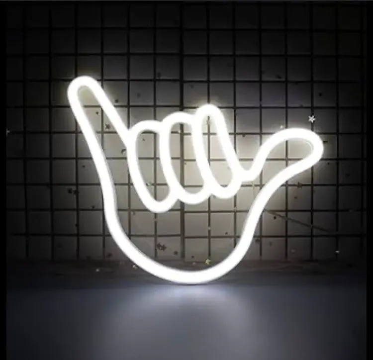 Sinais Luzes Néon Personalizadas - Finger Style 1
