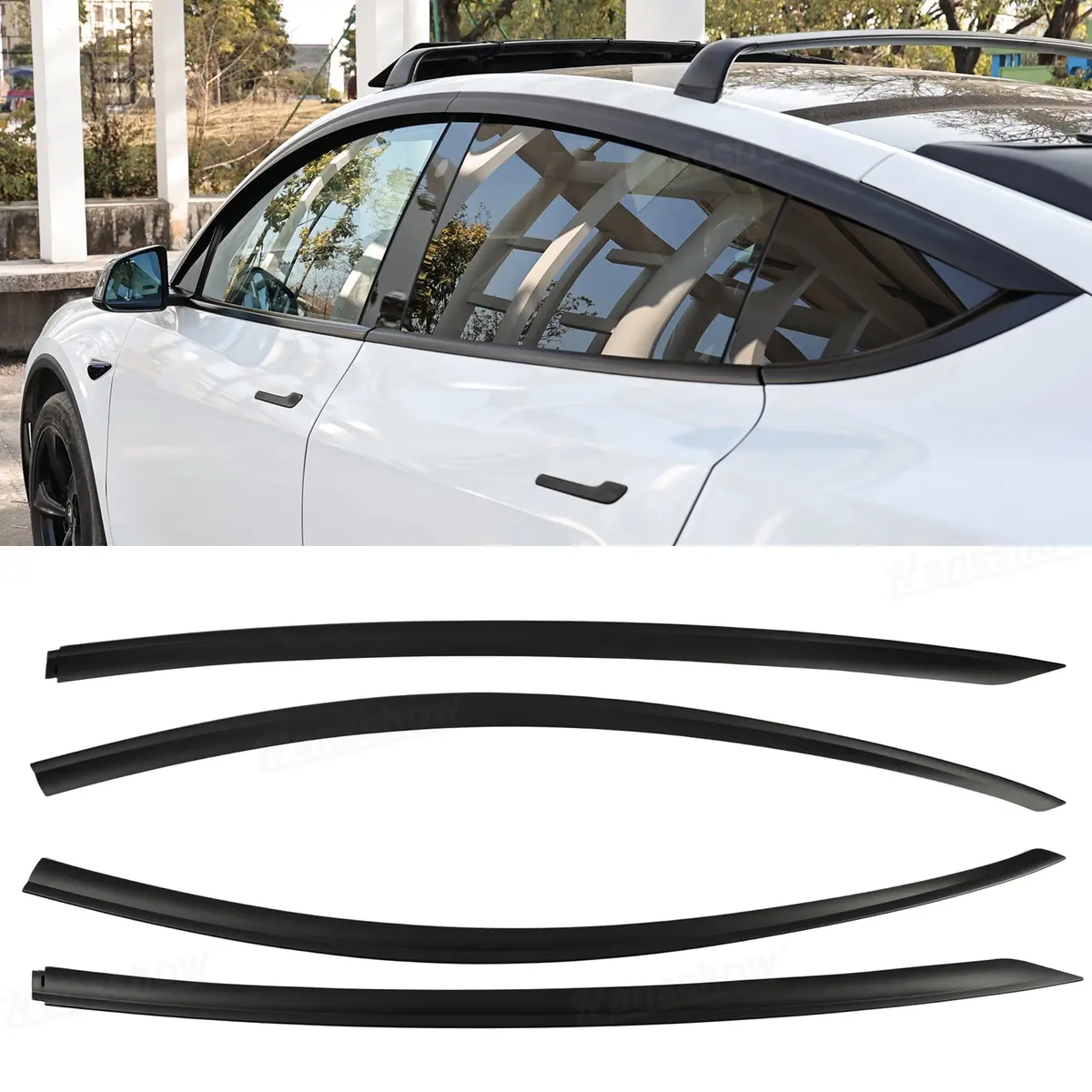 Model Y Juniper Rain Guards Oem Style Window Visors Abs Side Window Deflectors 1
