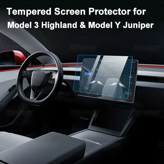 Model 3 Highland & Model Y Juniper Tempered Glass Screen Protector Set For... 2