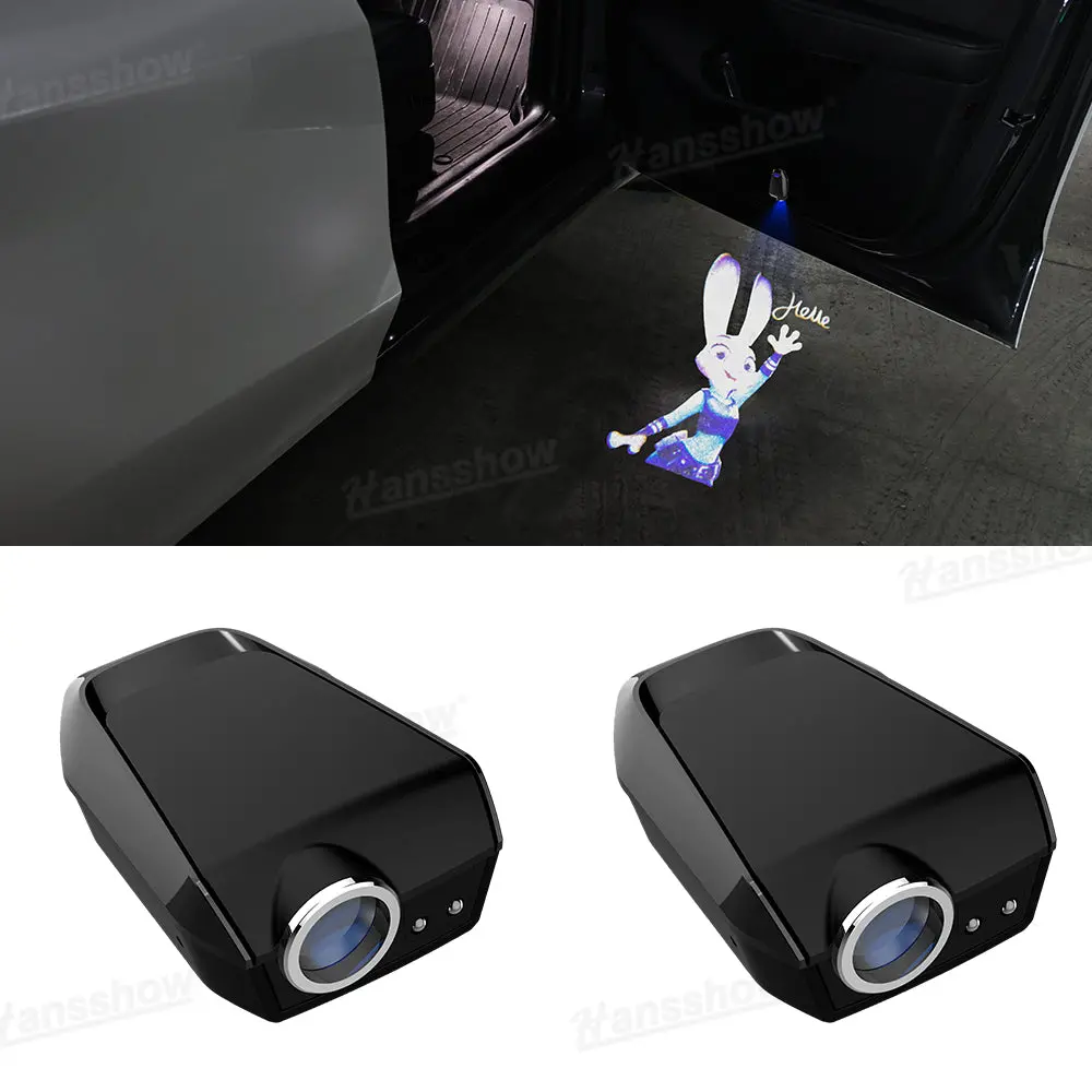 Door Projector Lights For Tesla Zootopia Welcome Lights Stick-On Wireless... 1