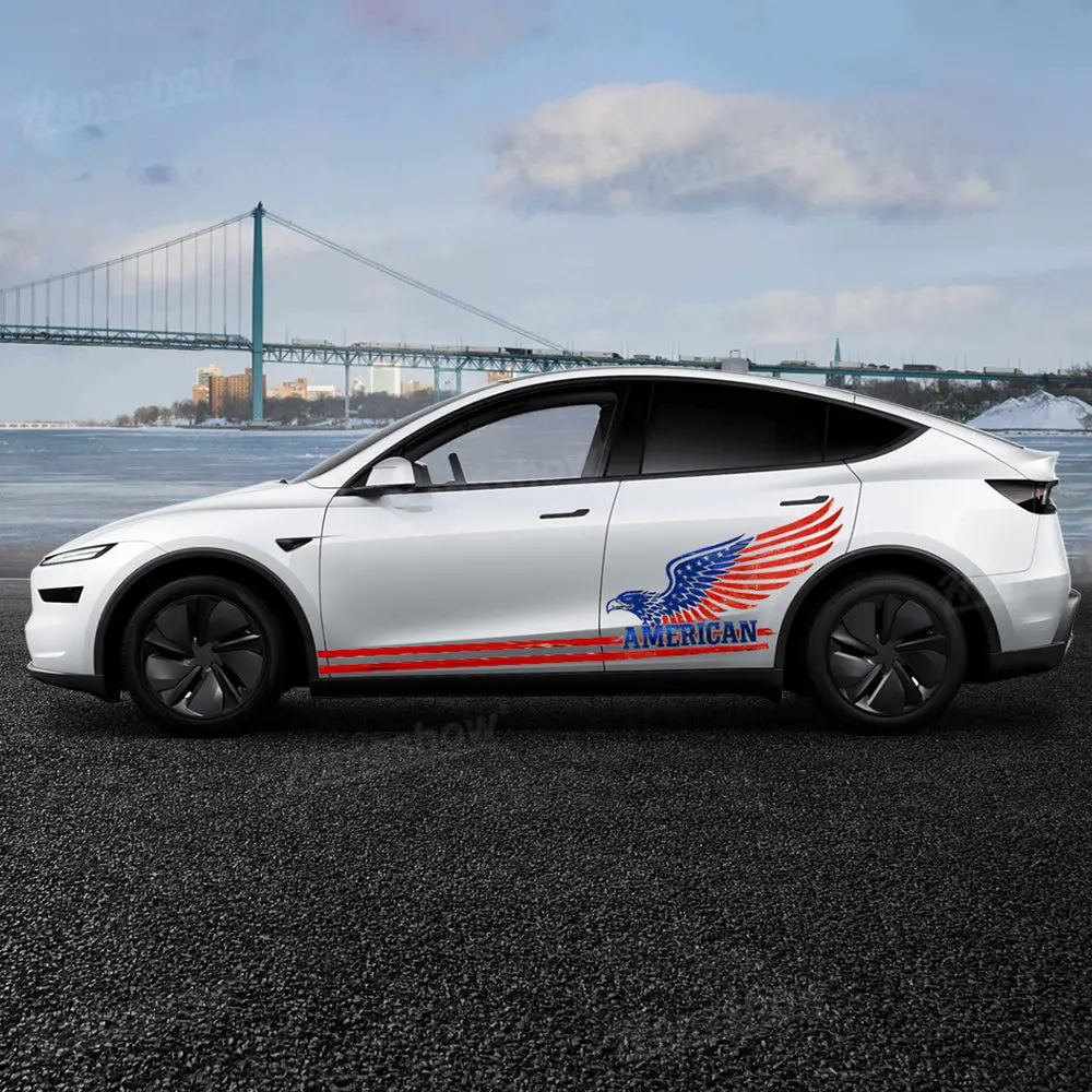 Model Y Juniper Body Decal Kit Vinyl Wrap With American Eagle Patriotic Graphic 1