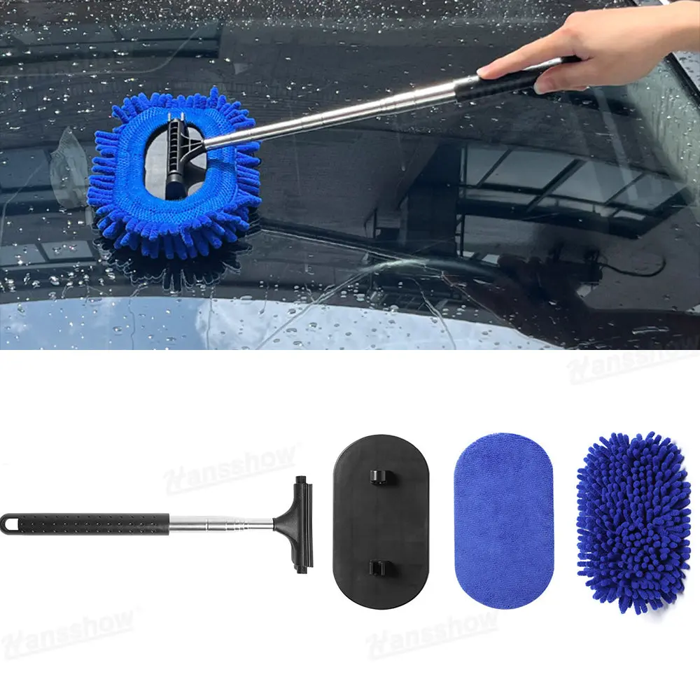 Windshield Microfiber Dust Cleaning Brush Window Cleaning Squeegee 3-In-1... 1
