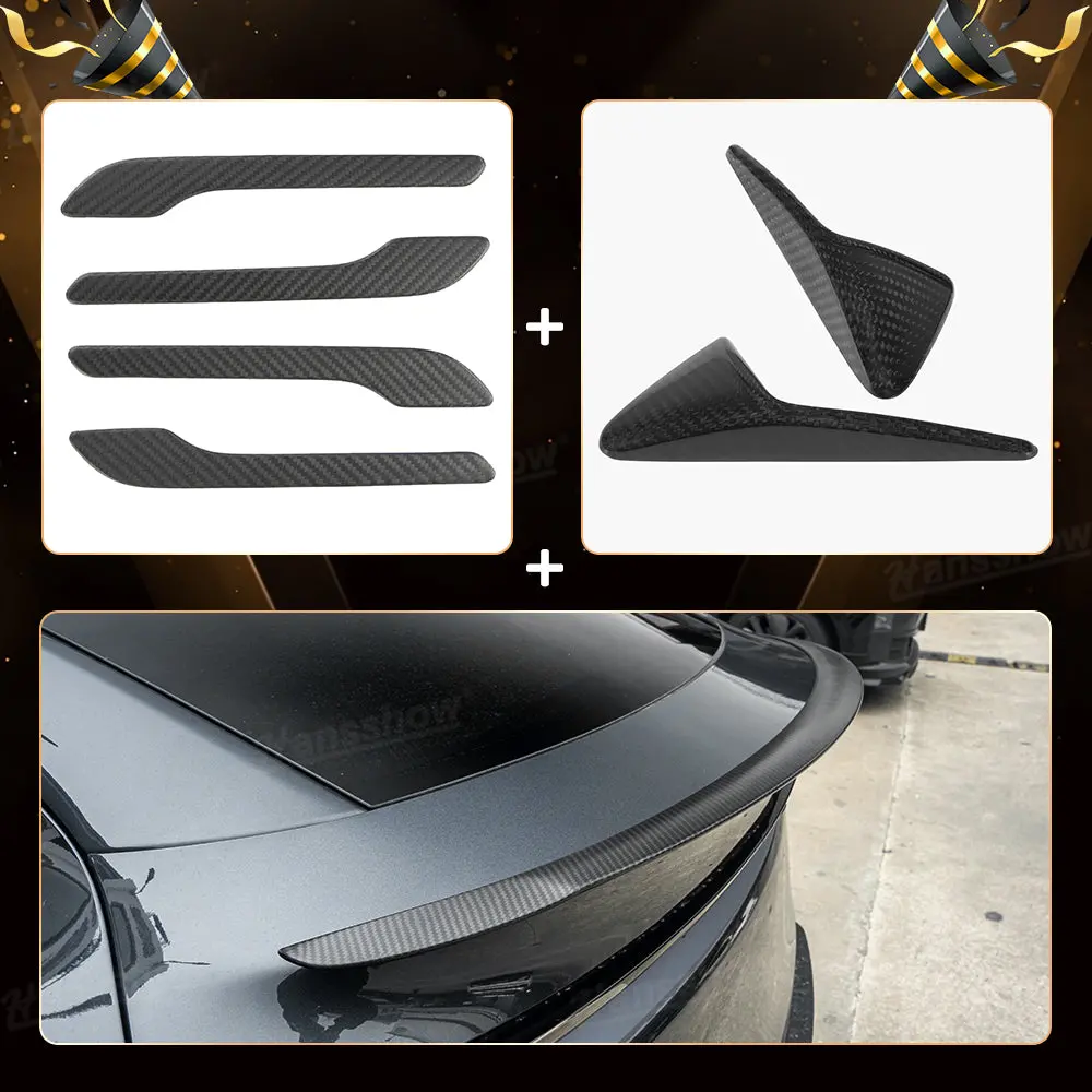 Model Y Juniper Real Carbon Fiber Kit Door Handle Cover & Side Camera Turn... 1