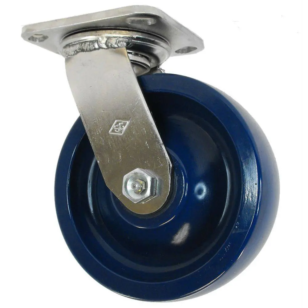 6" X 2" Duralastomer Wheel Swivel Caster Stainless Steel - 1000 Lbs. Cap. 1