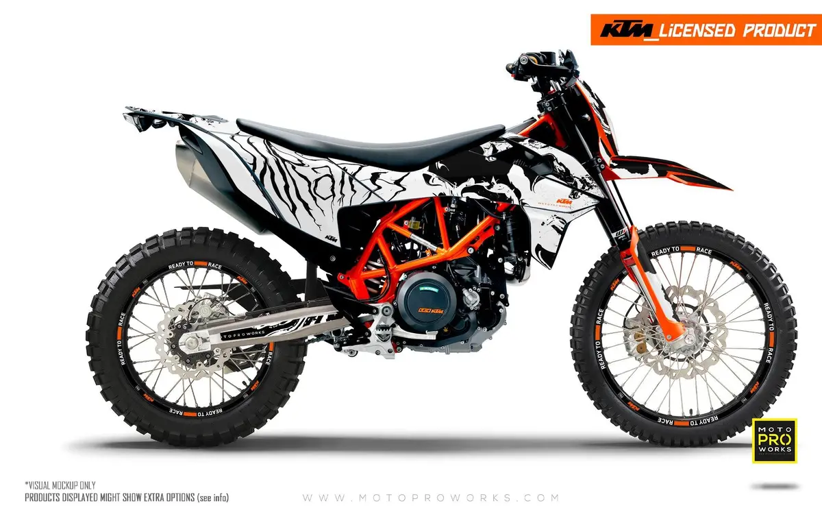 Ktm 690 Enduro Graphics - "Wraith" (White) 1