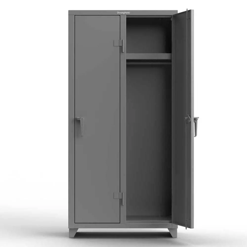Extra Heavy Duty 14 Ga Single-Tier Locker With Shelf And Hanger Rod, 2 Compartments - 36 In. W X 18 In. D X 75 In. H 1