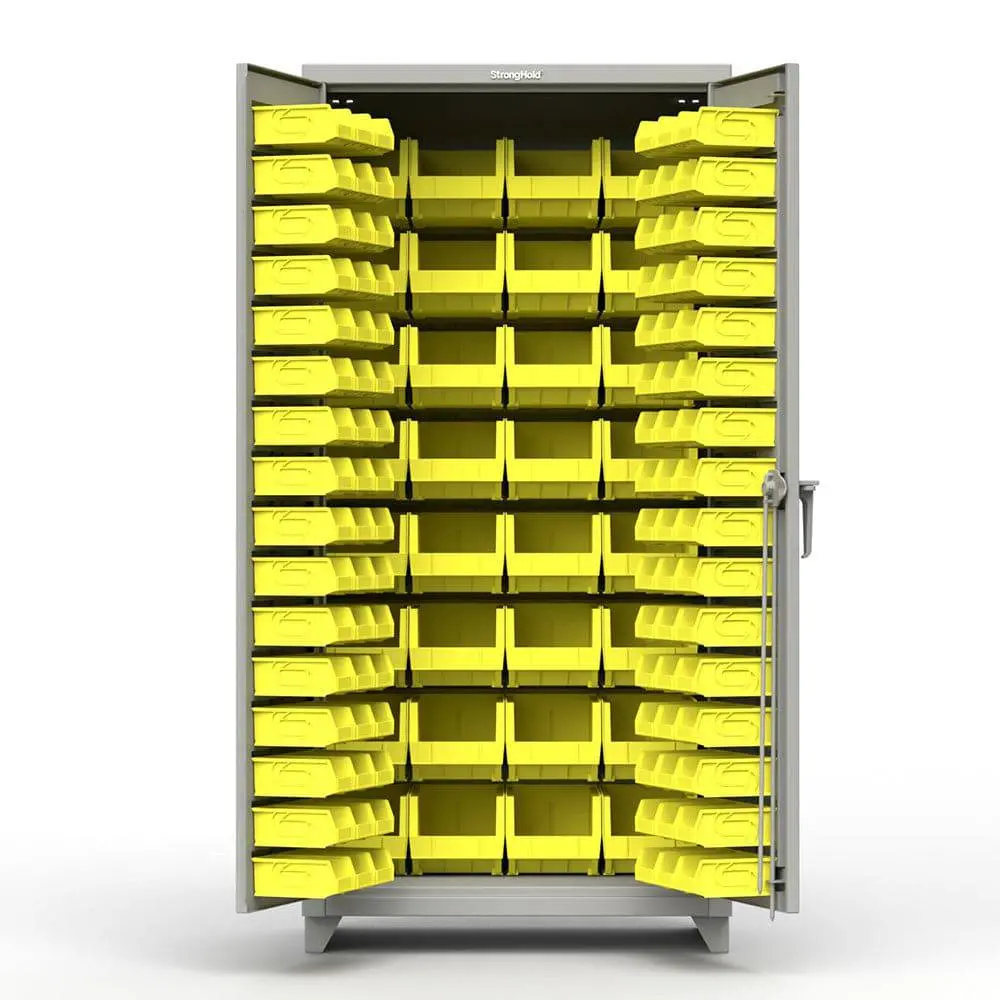 Extra Heavy Duty 14 Ga All Bin Cabinet - 36 In. W X 24 In. D X 75 In. H 1