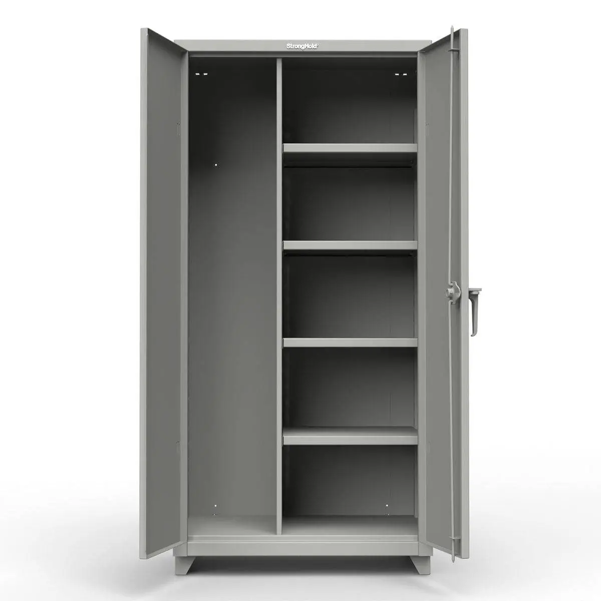 Extra Heavy Duty 14 Ga Janitorial Cabinet With 4 Shelves - 36 In. W X 24 In. D X 75 In. H 1