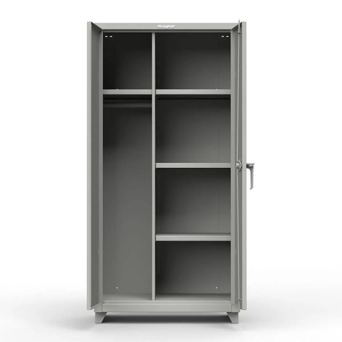 Extra Heavy Duty 14 Ga Uniform Cabinet With 4 Shelves - 36 In. W X 24 In. D X 75 In. H 1