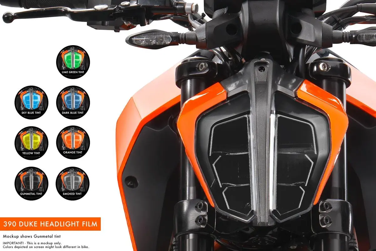 Premium Headlight Tinted Film For Ktm 125/200/250/390 Duke (2017-2023) 1
