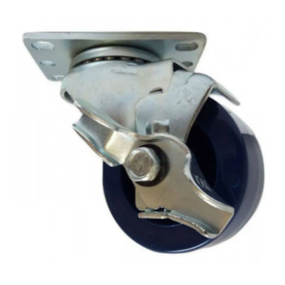 3" X 1-1/4" Duralastomer Wheel Swivel Caster W/ Top Lock Brake - 300 Lbs. Cap. 1