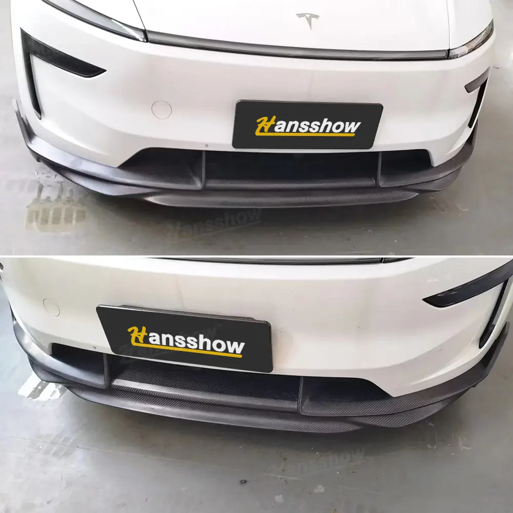 Model Y Juniper Front Lip Spoiler Real Dry Molded Carbon Fiber Bumper Lip... 2