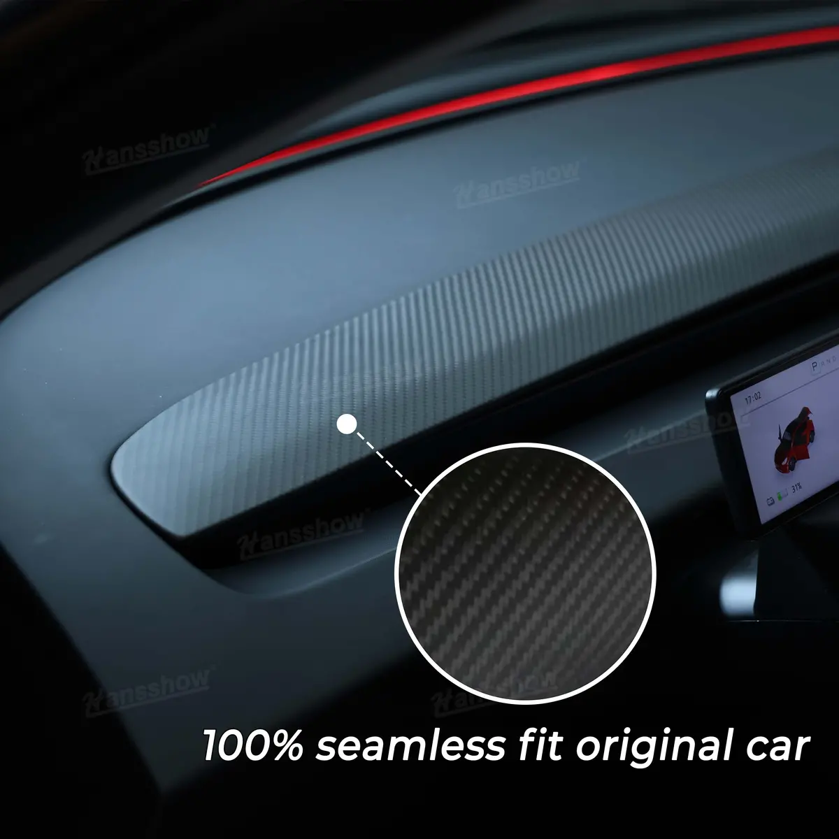 Dashboard Panel Trim Replacement In Real Carbon Fiber For Tesla Model 3... 2