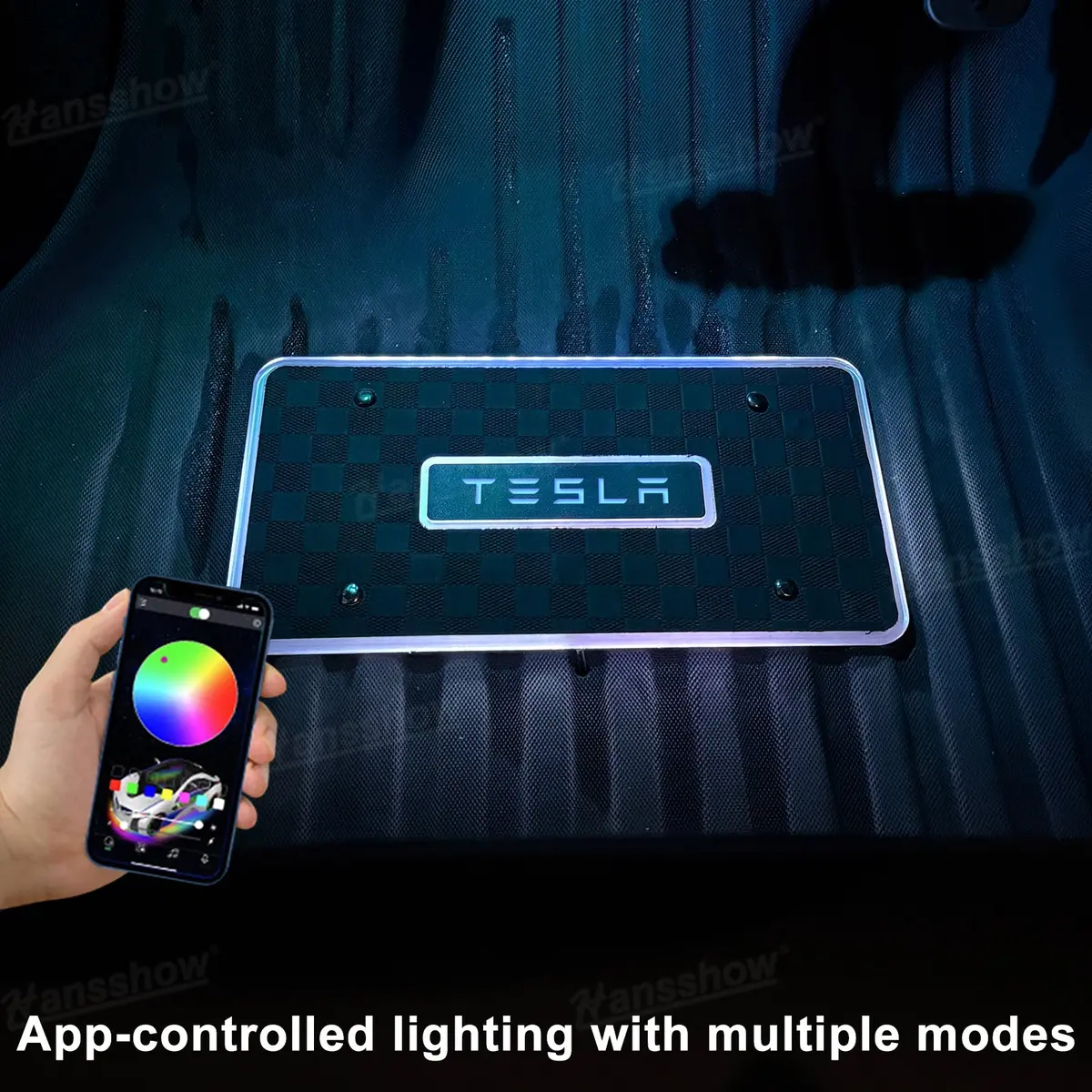 Model Y Juniper/3 Highland Led Floor Mat Lights With Tesla Logo & Rgb Music... 2