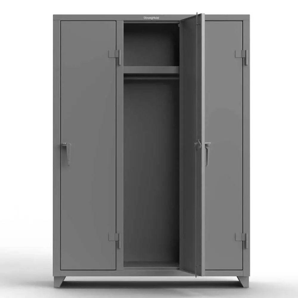 Extra Heavy Duty 14 Ga Single-Tier Locker With Shelf And Hanger Rod, 3 Compartments - 54 In. W X 18 In. D X 75 In. H 1