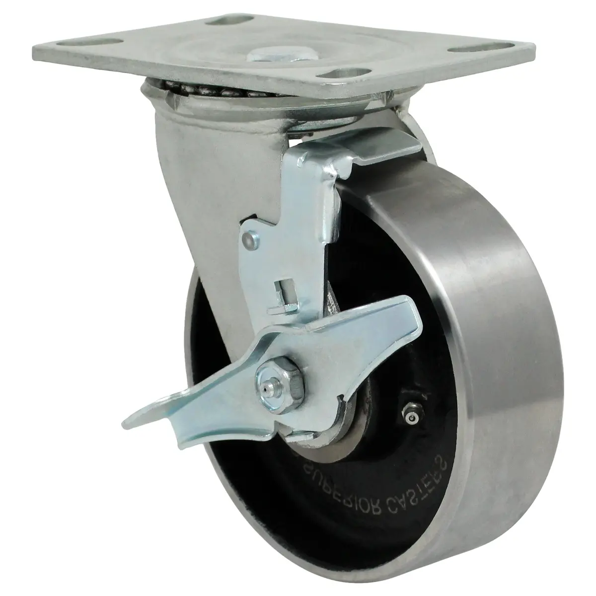6" X 2" Forged Steel Wheel Swivel Caster W/ Top Lock Brake - 1500 Lbs. Capacity 1