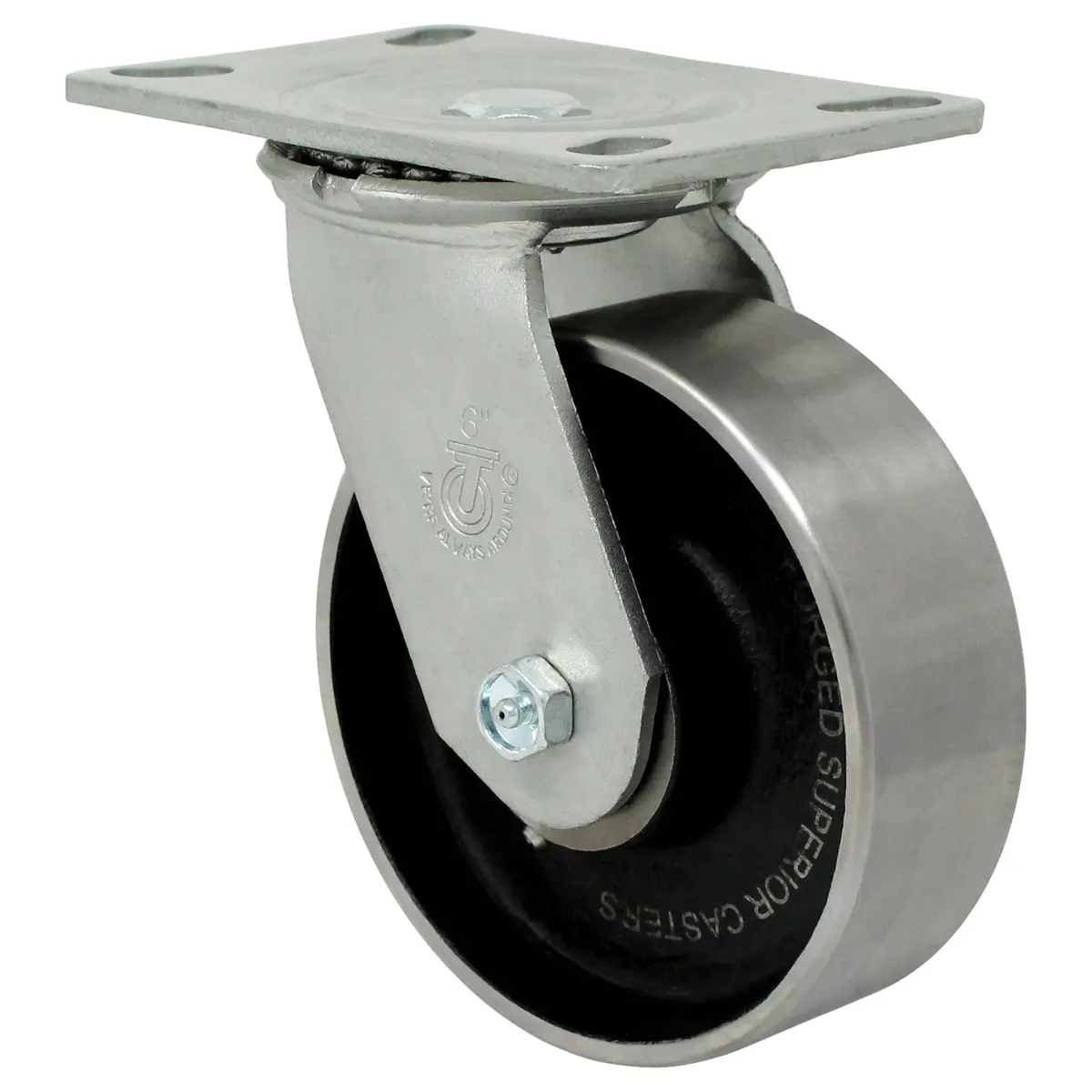 6" X 2" Forged Steel Wheel Swivel Caster - 1500 Lbs. Capacity 1