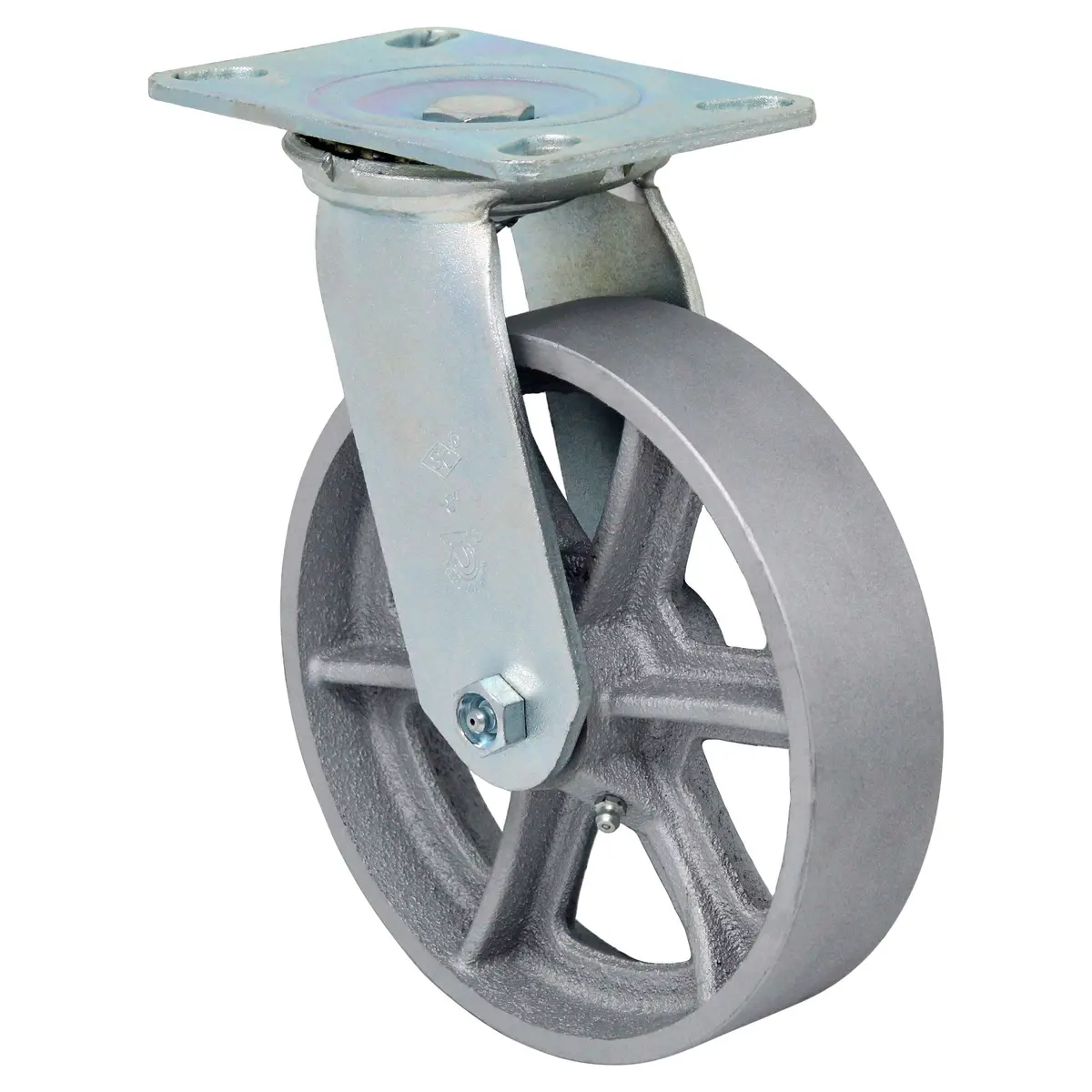 8" X 2" Heavy Duty Semi-Steel Wheel Swivel Caster - 1400 Lbs. Capacity 1