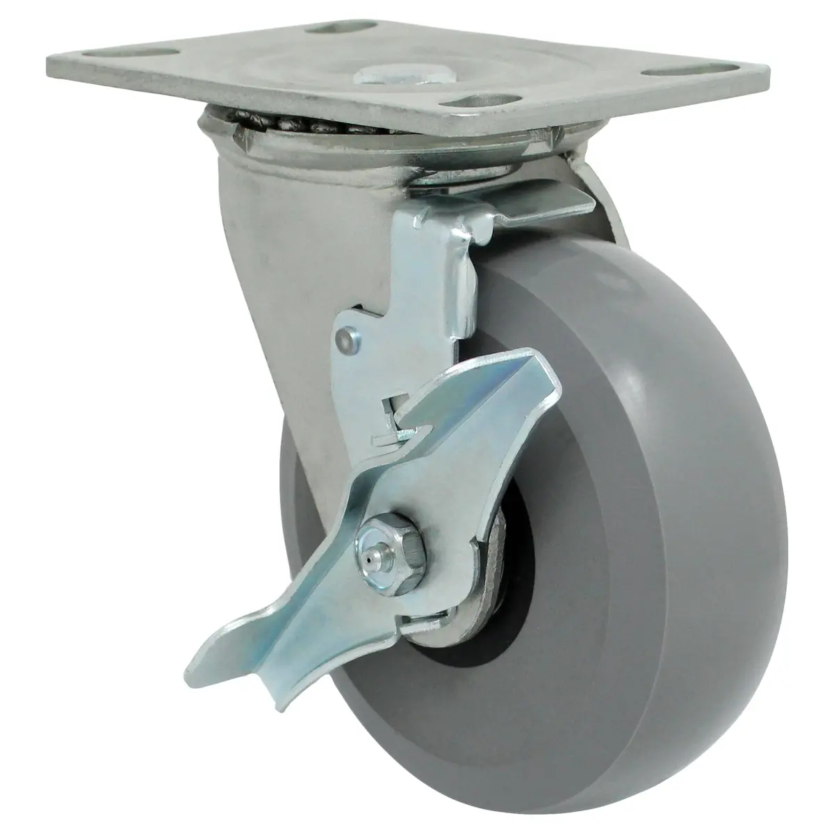 6" X 2" Ergolastomer Wheel Swivel Caster W/ Top Lock Brake - 1500 Lbs. Capacity 1