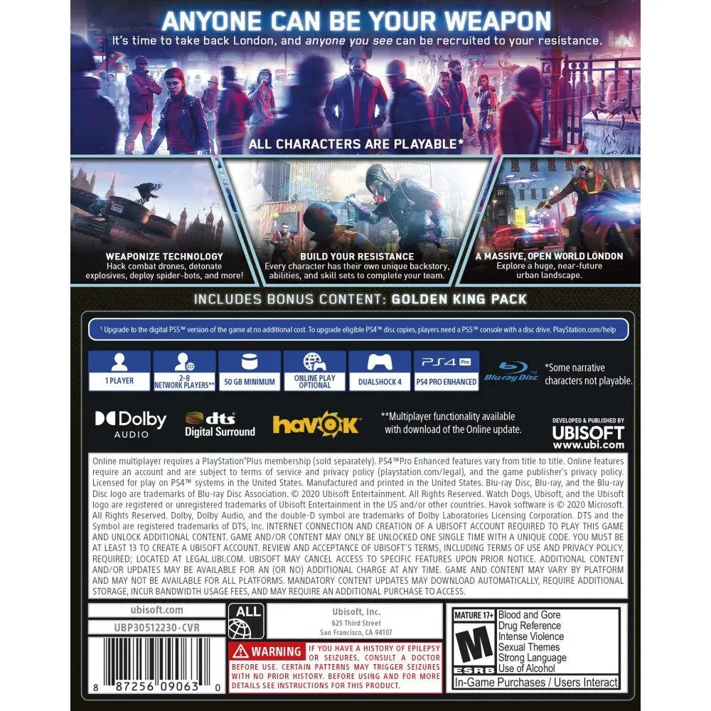 Watch Dogs Legion Ps4/Ps5 - Novo 2
