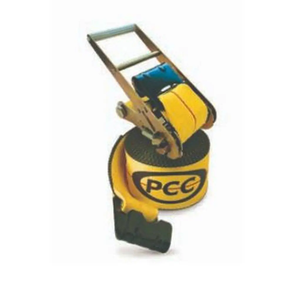Yellow Rachet Straps W/ Flat Hook 2"W (Pack Of 2) 1