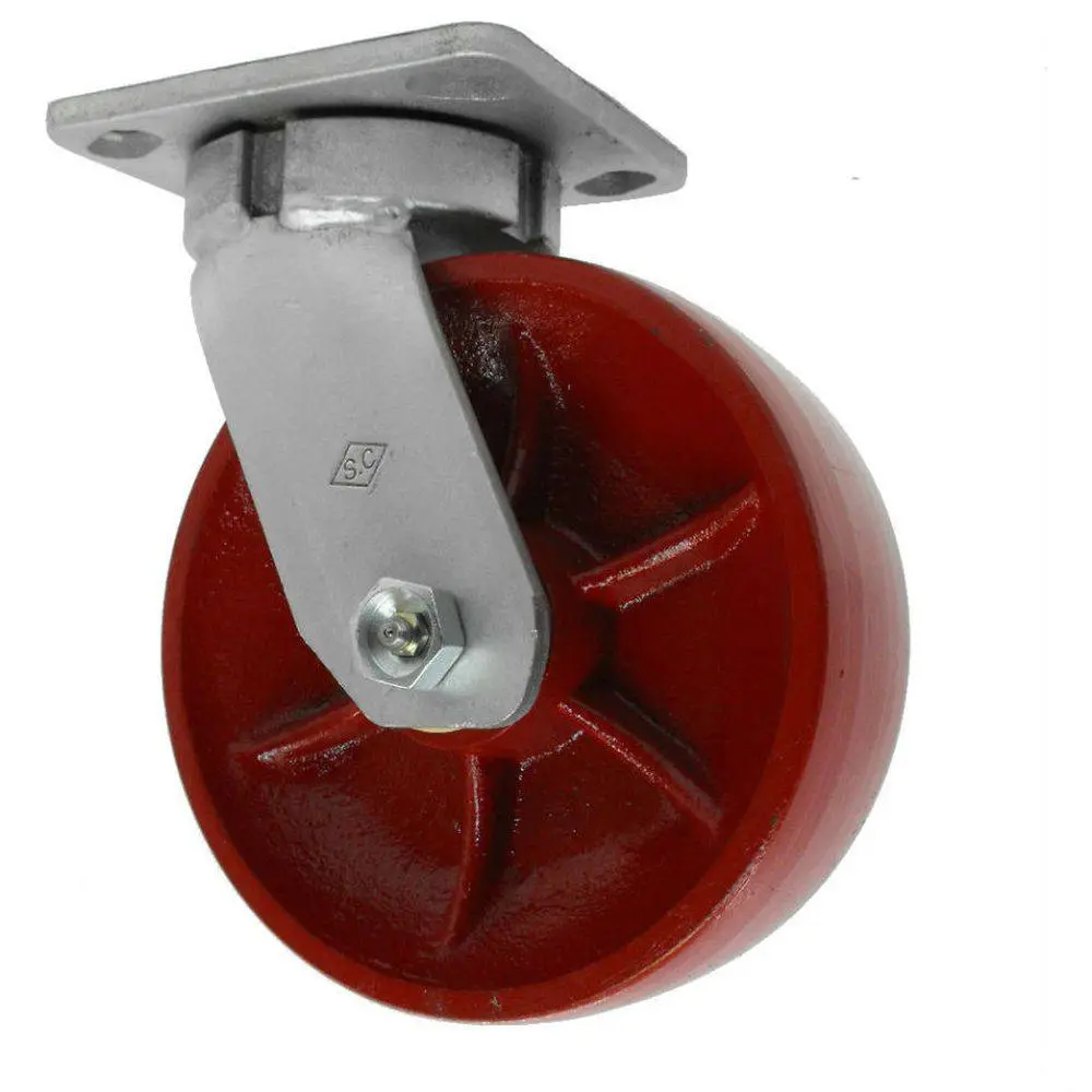 6" X 2" Energy Ductile Steel Kingpinless Swivel Caster Heavy Duty 2000# Cap 1
