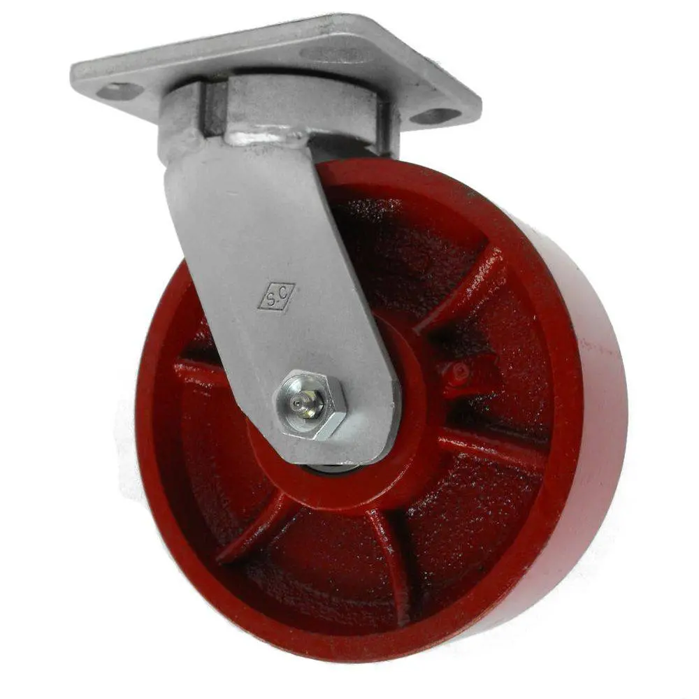 6" X 2" Ductile Steel Kingpinless Swivel Caster Heavy Duty, 2000# Cap 1
