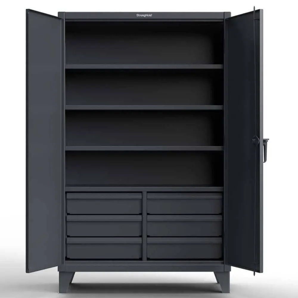 Extreme Duty 12 Ga Cabinet With 6 Half-Width Drawers, 4 Shelves - 48 In. W X 24 In. D X 78 In. H 1