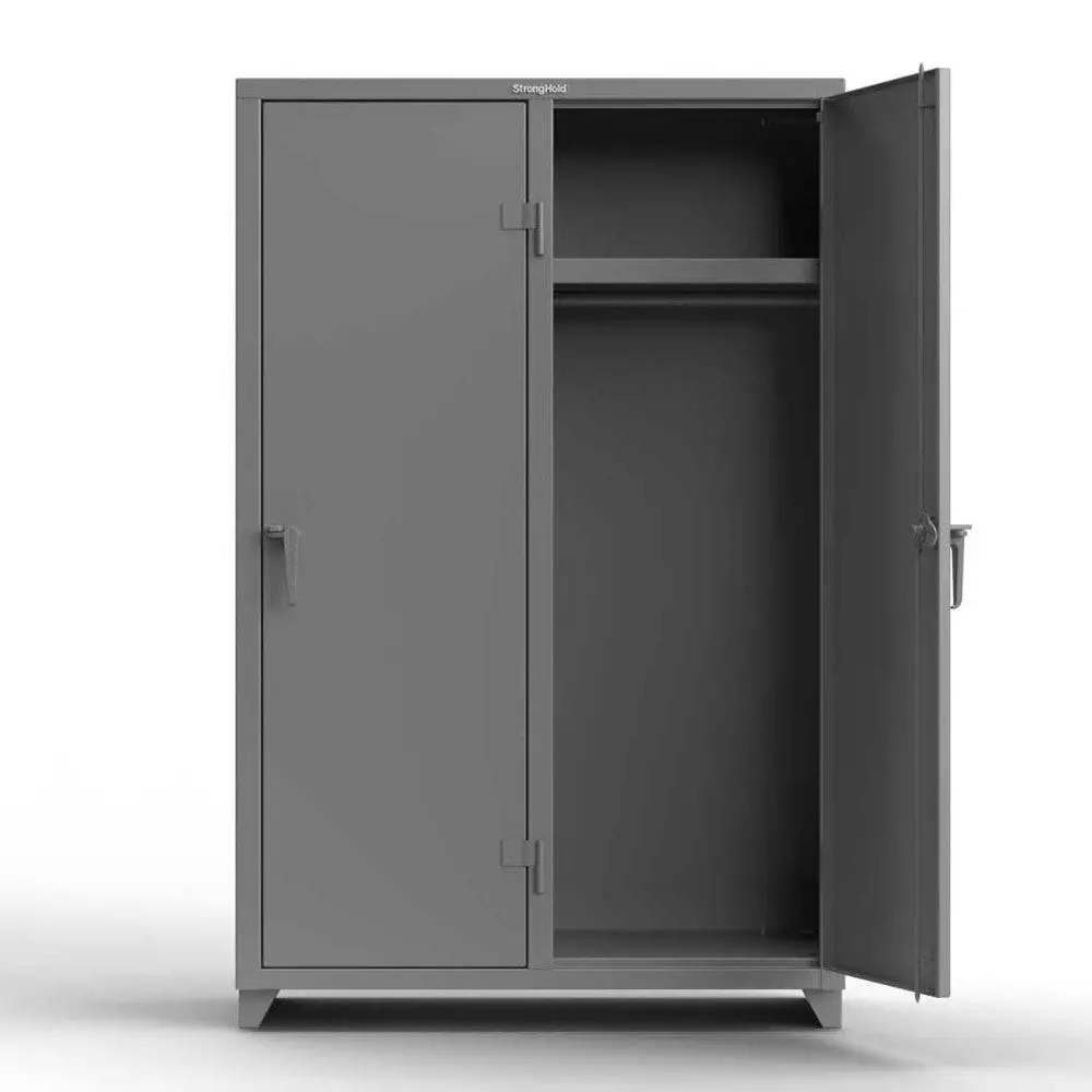 Extra Heavy Duty 14 Ga Single-Tier Locker With Shelf And Hanger Rod, 2 Compartments - 48 In. W X 24 In. D X 75 In. H 1