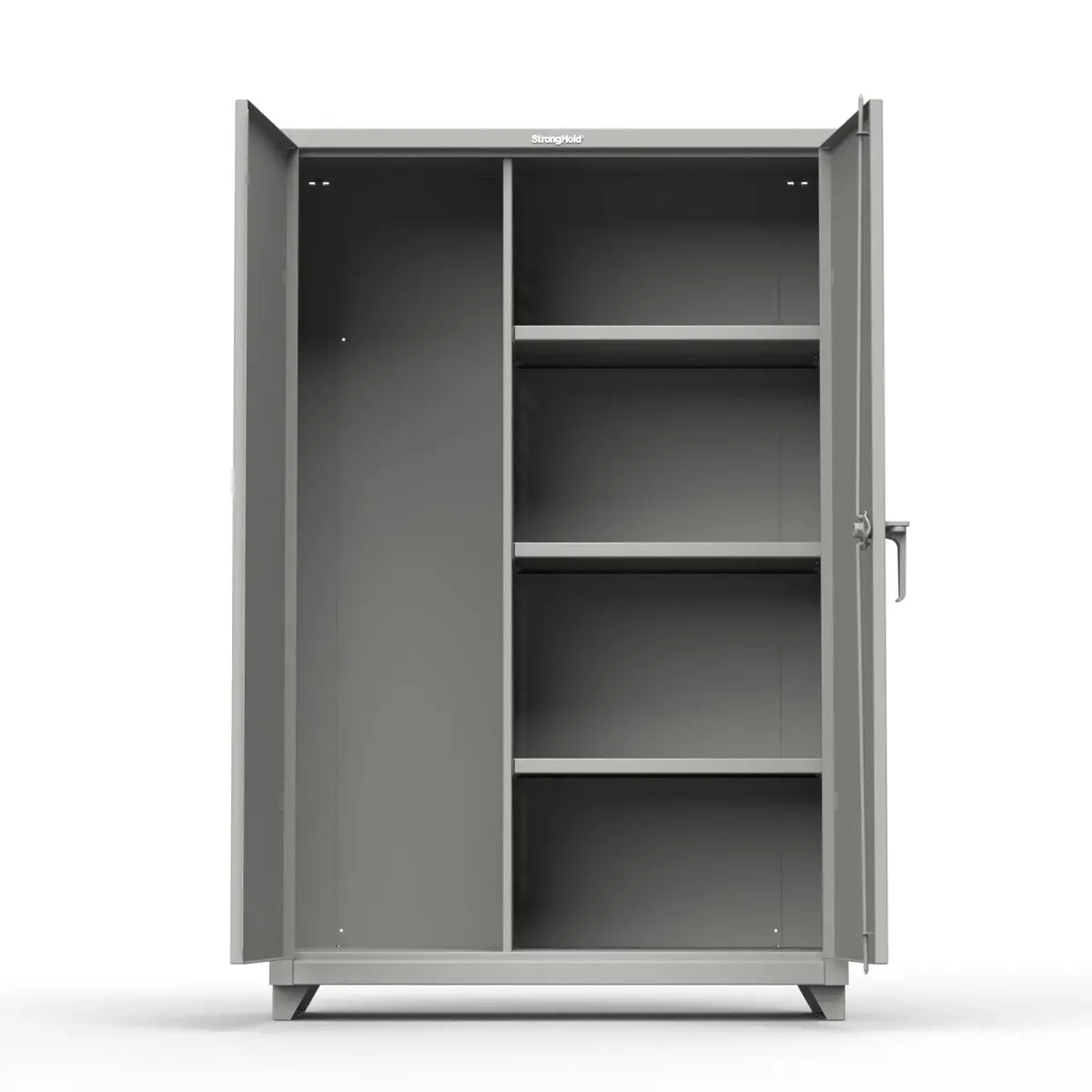 Extra Heavy Duty 14 Ga Janitorial Cabinet With 3 Shelves - 48 In. W X 24 In. D X 75 In. H 1