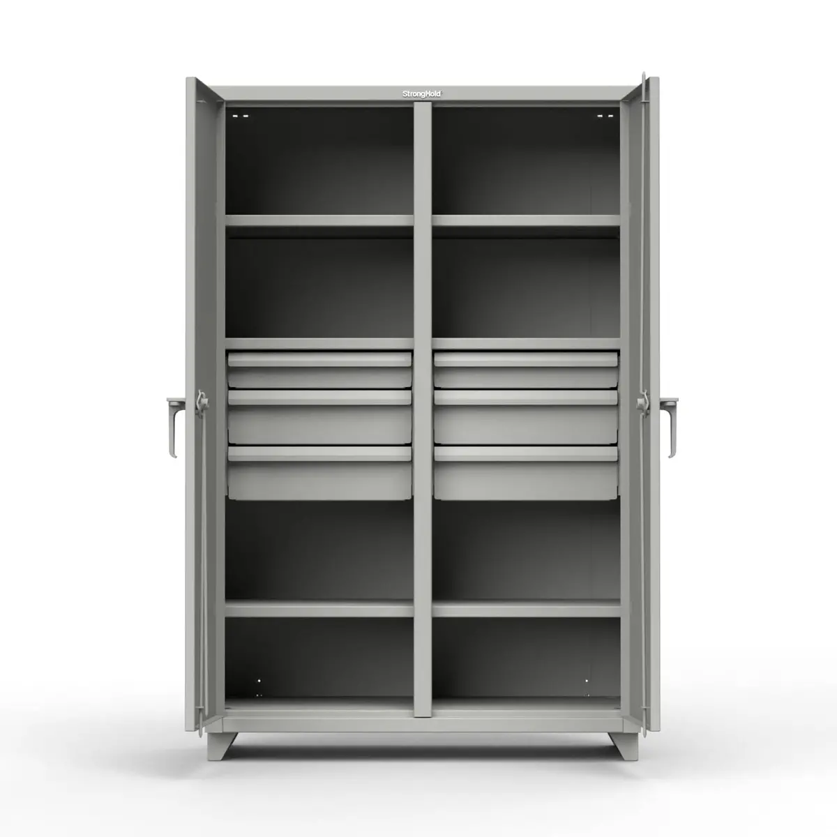 Extreme Duty 12 Ga Double Shift Cabinet With 14 Drawers, 4 Shelves - 72 In. W X 24 In. D X 78 In. H 1