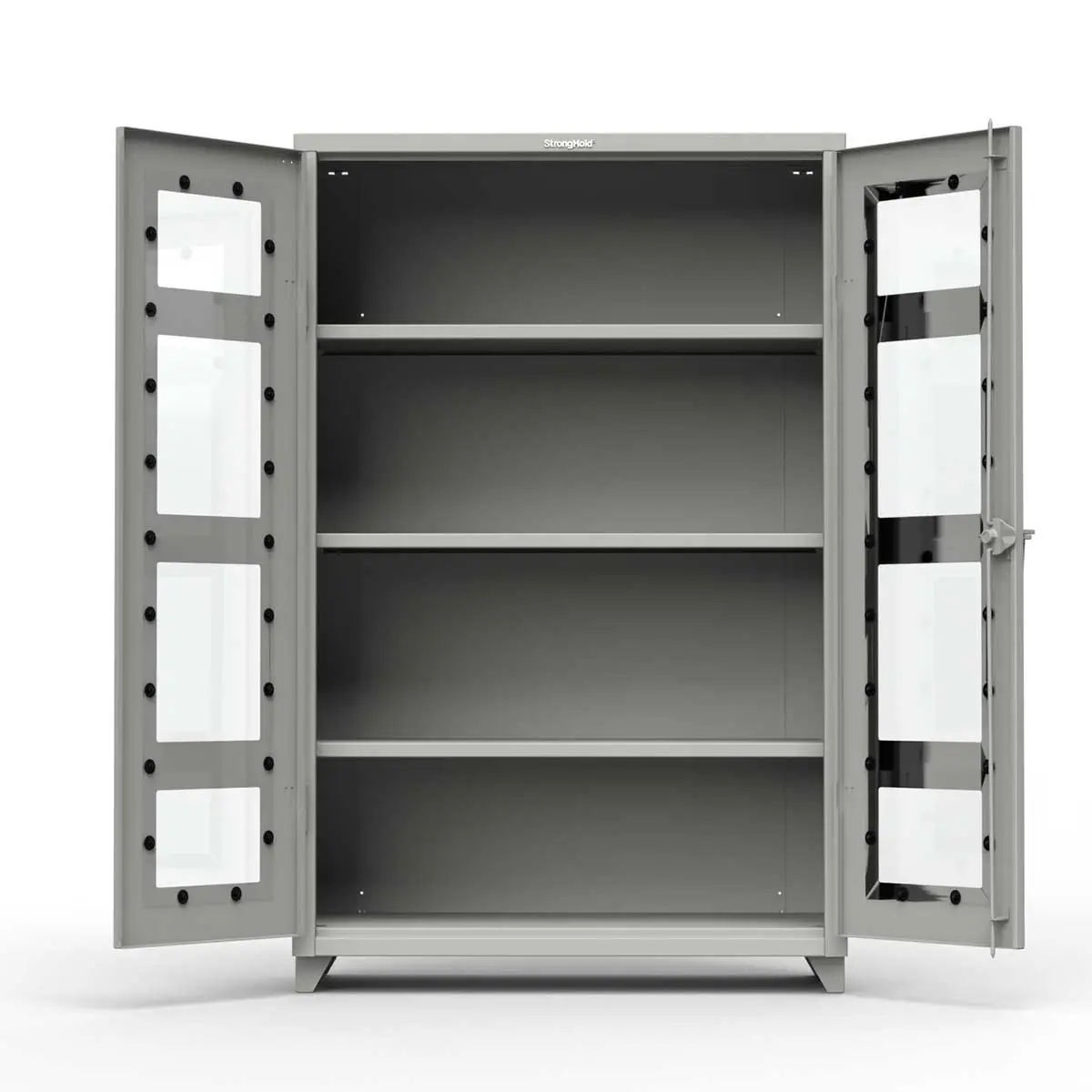 Extra Heavy Duty 14 Ga Clearview Cabinet With 3 Shelves - 48 In. W X 24 In. D X 75 In. H 1
