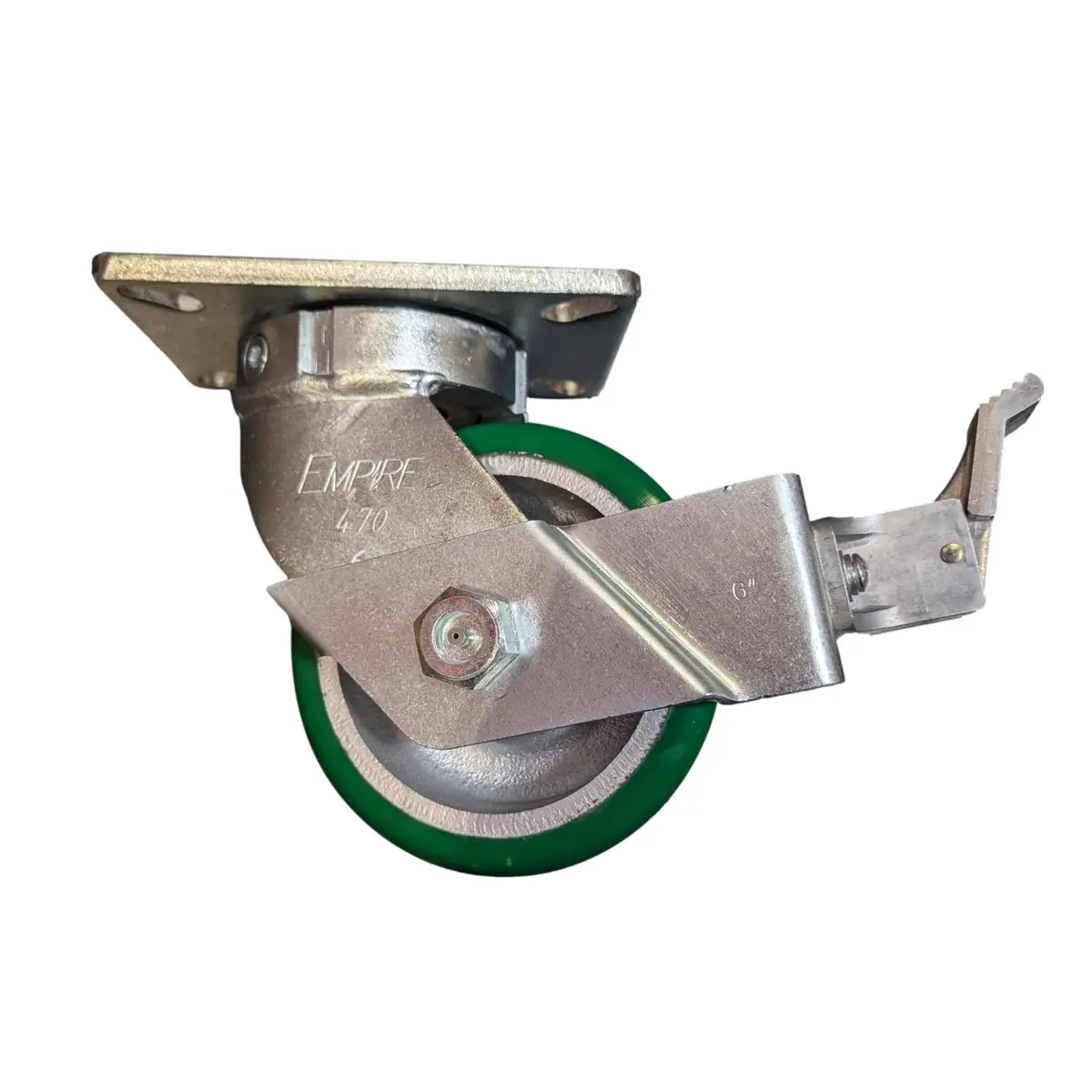 6" X 3" Polyurethane Swivel Caster With Face Contact Brake - 2000 Lbs Capacity 1