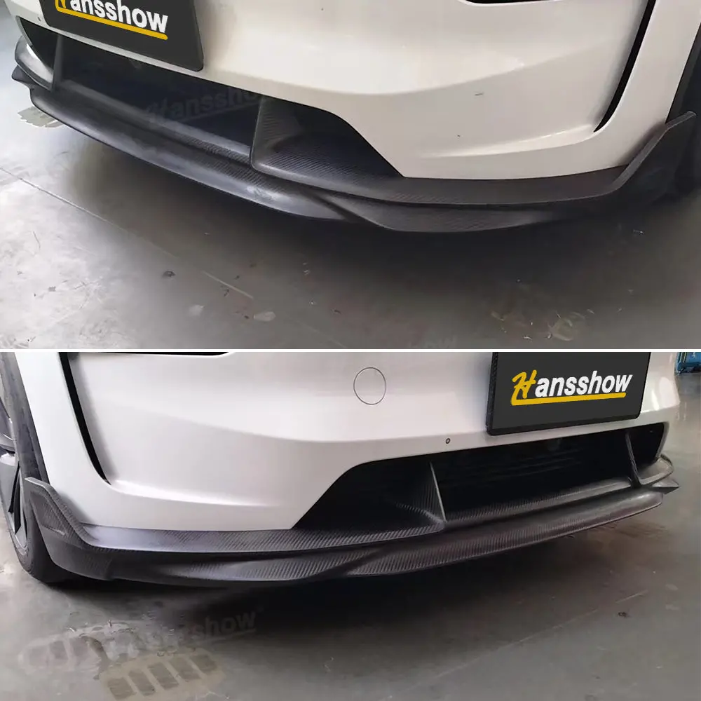 Model Y Juniper Front Lip Spoiler Real Dry Molded Carbon Fiber Bumper Lip... 1