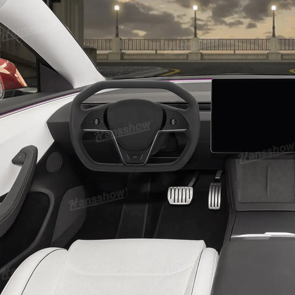 Model Y Juniper Steering Wheel 3.0 Nappa Leather Cybertruck Style 1