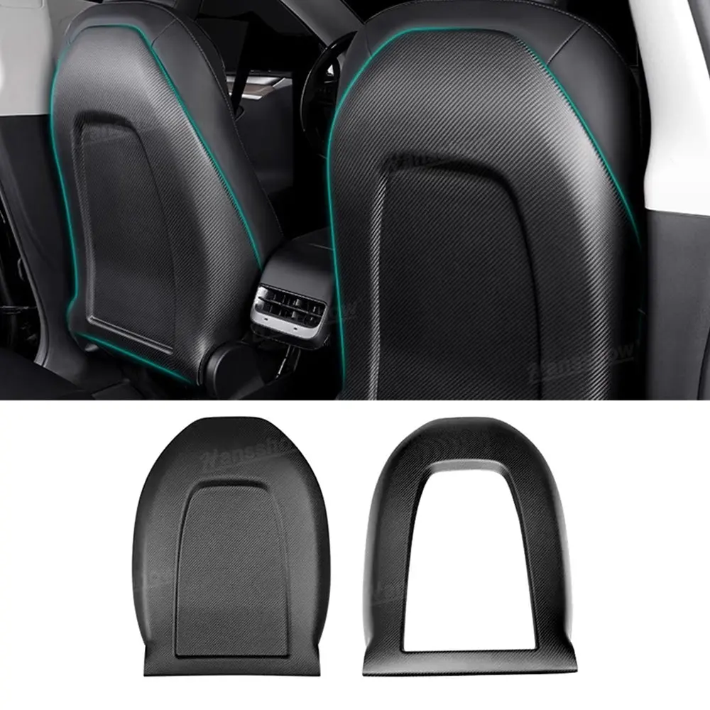 Tesla Model Y/3/3 Highland Carbon Fiber Seat Back Replacement Waterproof... 1