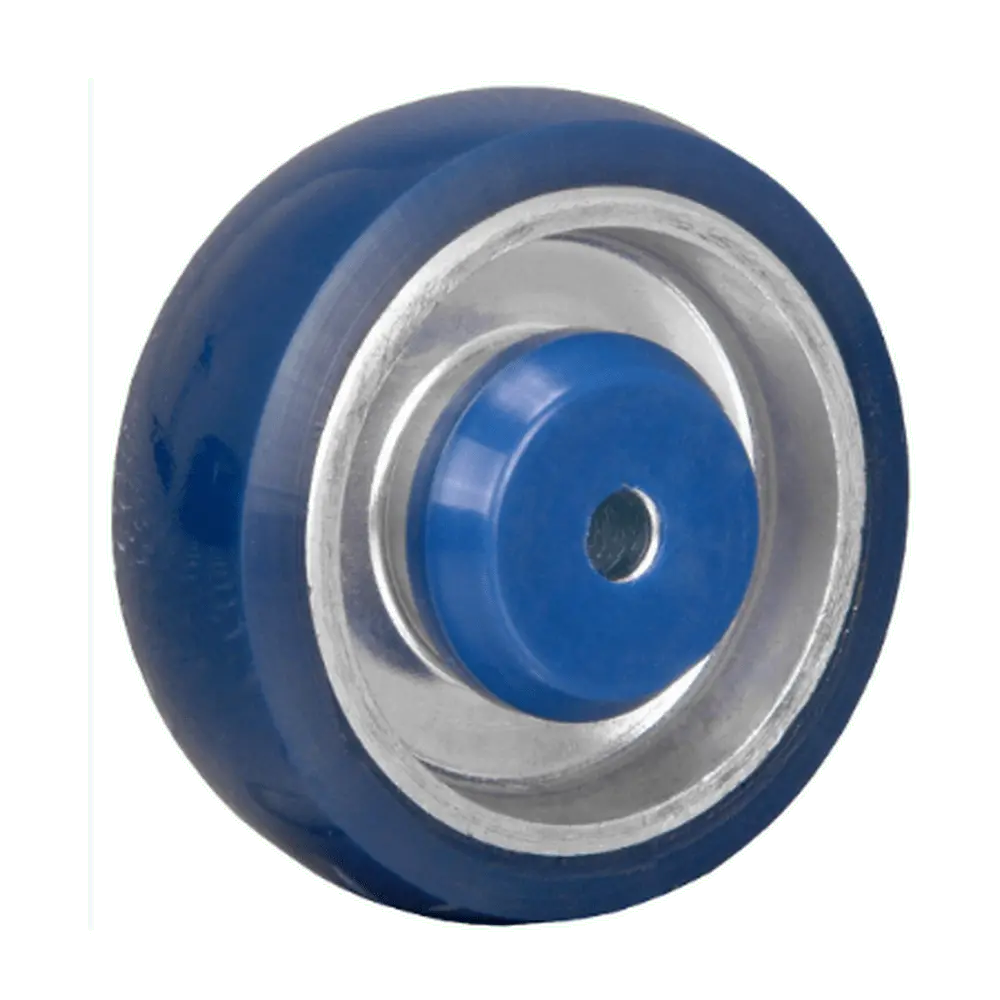 4" X 1-1/4" Polyon Aluminum Wheel Blue/Silver - 380 Lbs. Capacity 1