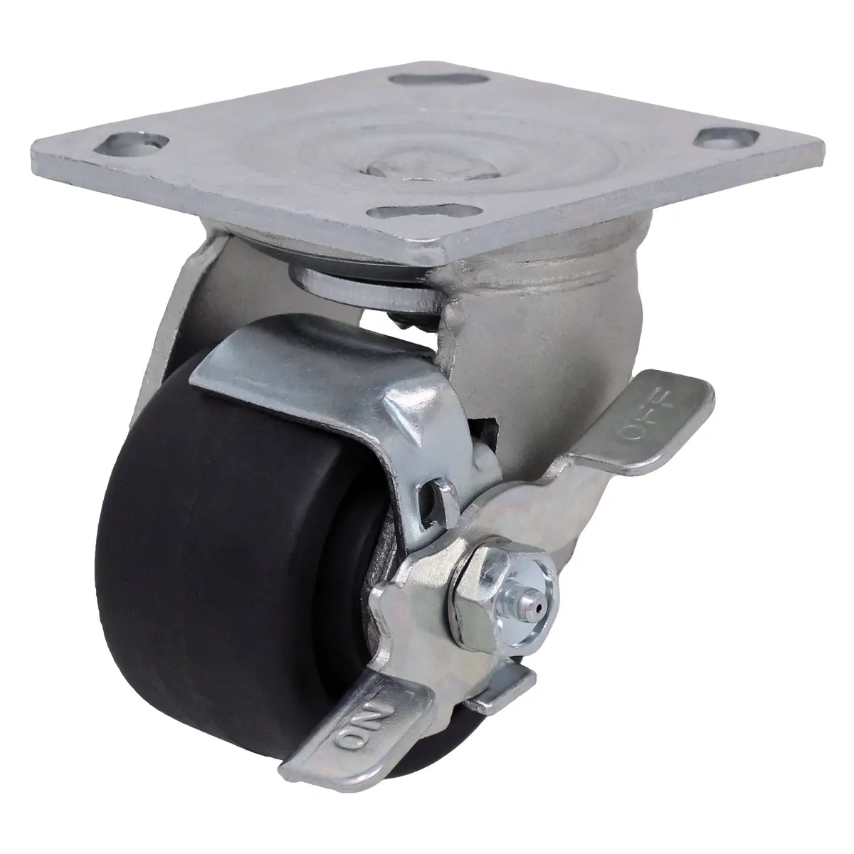 3" X 1-13/16" Maxrok Heavy Duty Machine Swivel Caster W/ Top Lock Brake 1200 Lbs. Cap. 1